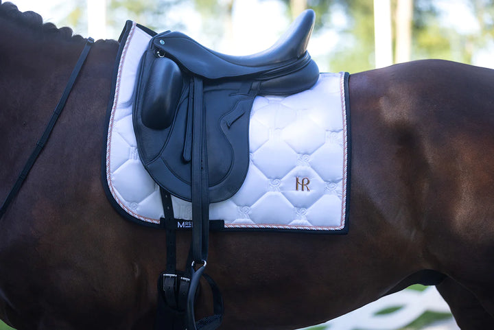 Charmer Dressage Saddle Pad - White Rose